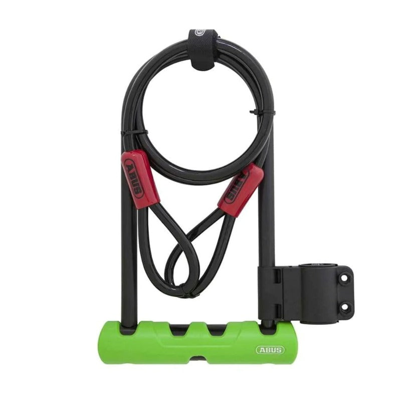ABUS Ultra 410 Black/Green 9" U-Lock with Cobra Cable 9" ABUS-410-CABLE-9