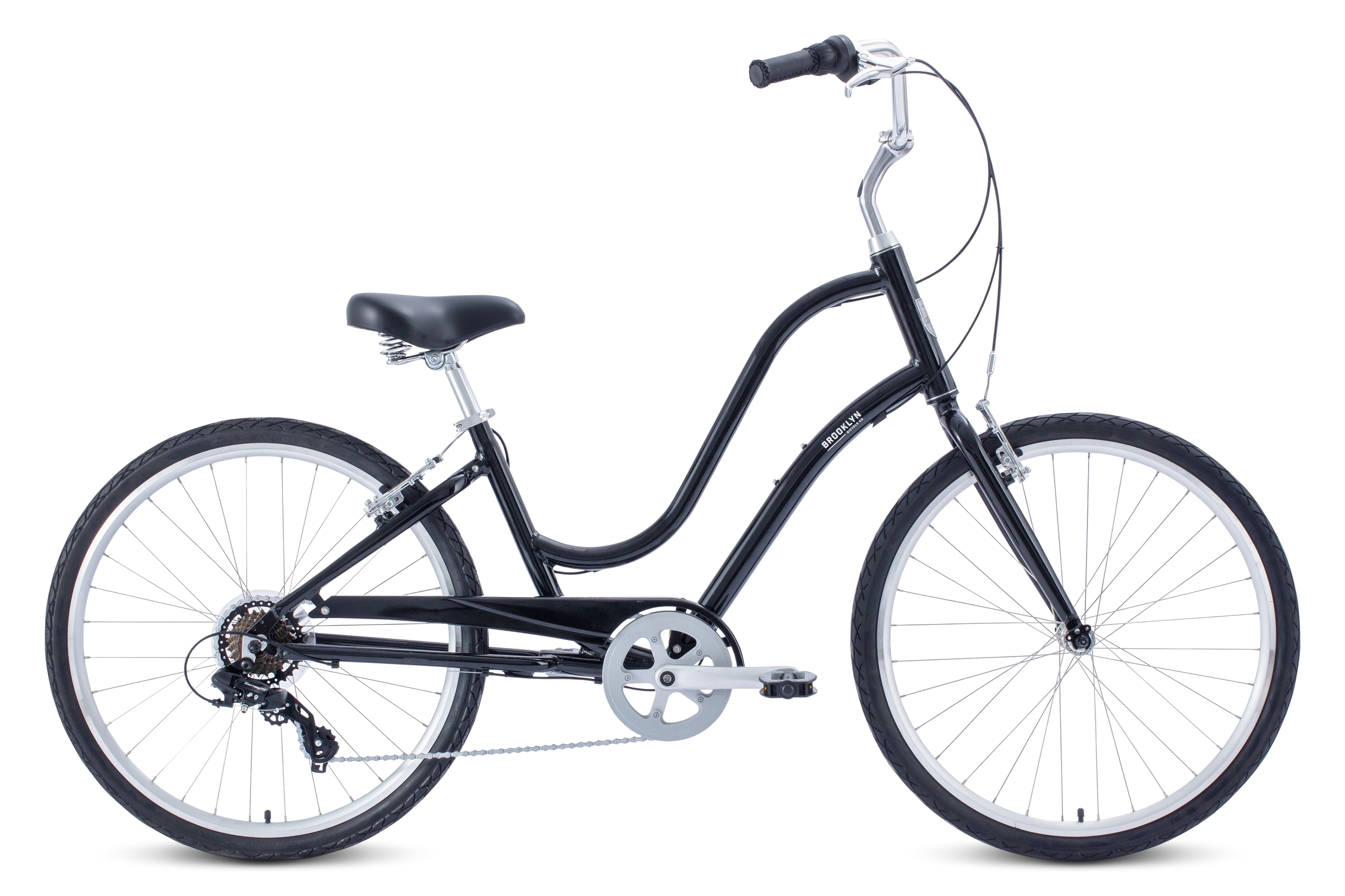 Brooklyn Bicycle Co. Brighton 7 Cruiser | Brighton Bike | Beach Cruiser | Cruiser Bike | Most Comfortable Bike Ever | Comfort Bike | 7D-CRU-GB-W | Gloss Black Brighton 7 Beach Cruiser