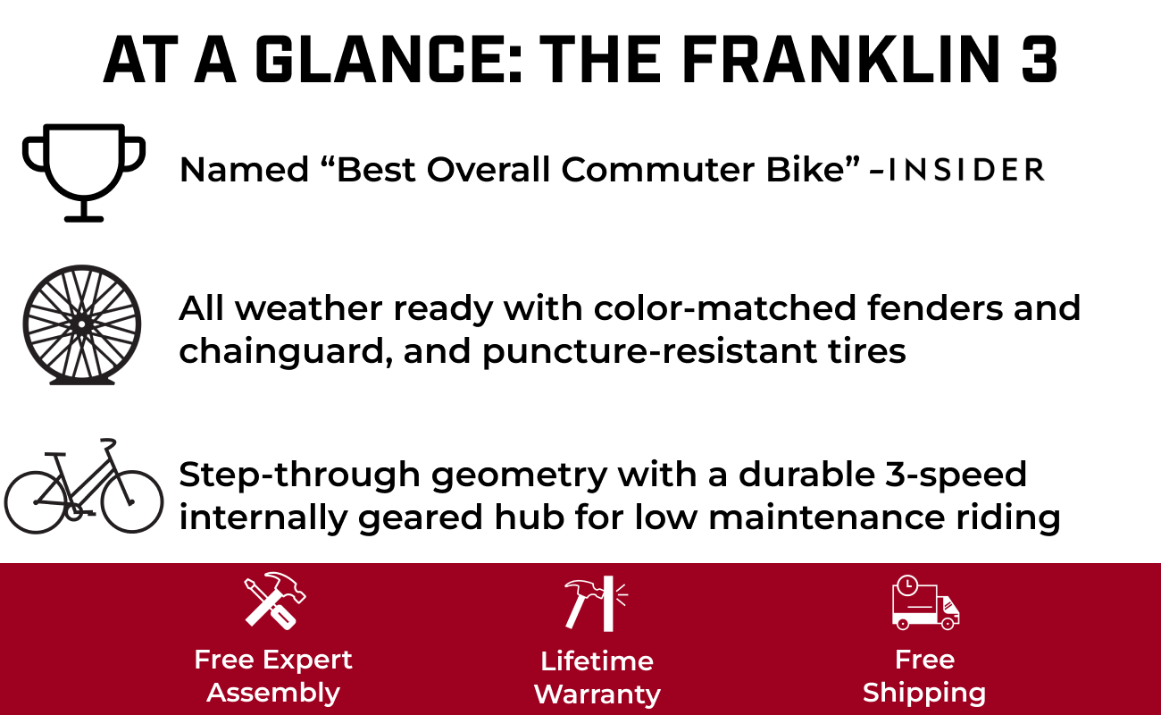 Franklin 3 Speed 3 Speed Step Through Bicycle | Franklin Three City Bike